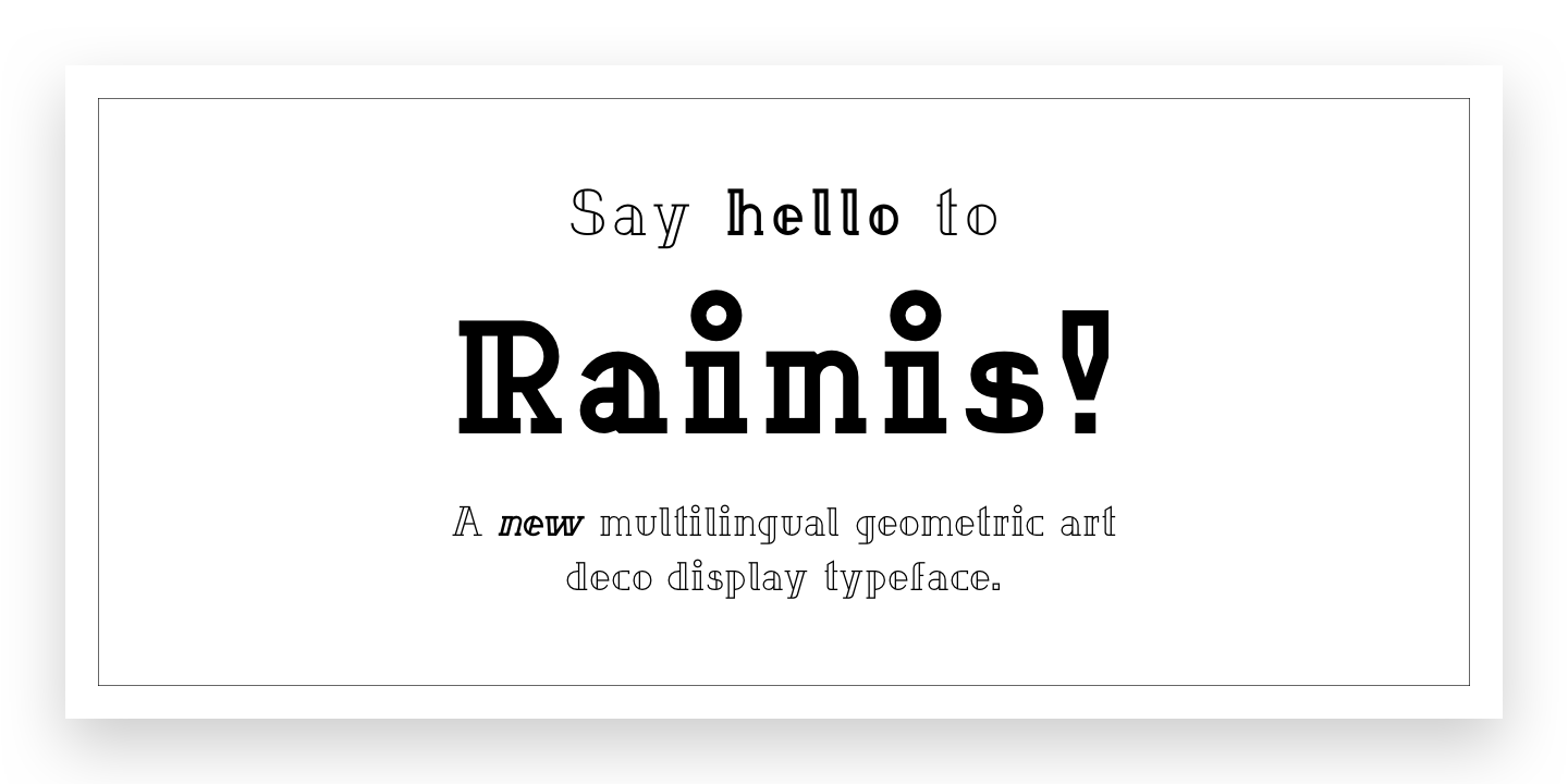 Example font Rainis #1